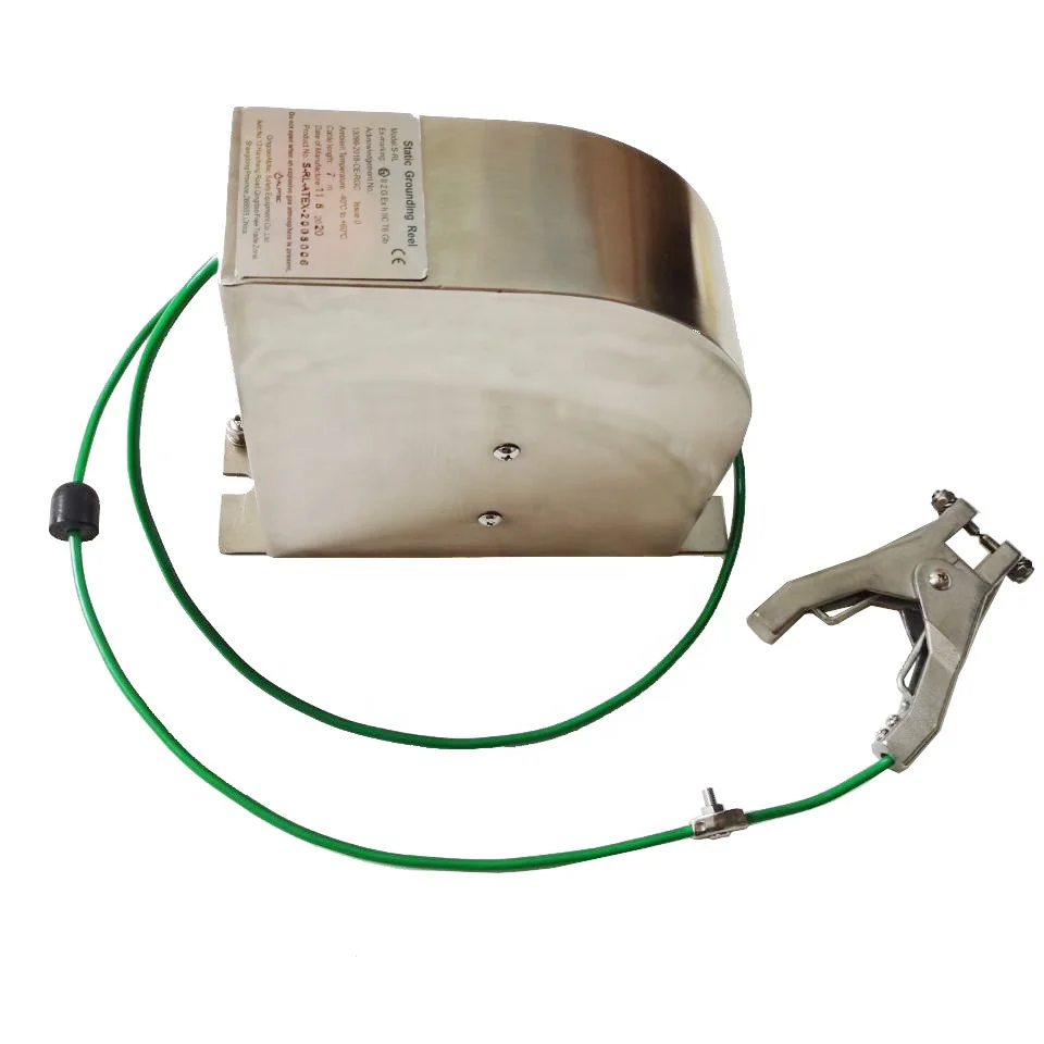 Spring Rewind Grounding Static Discharge Cable Reel for plane fuel truck