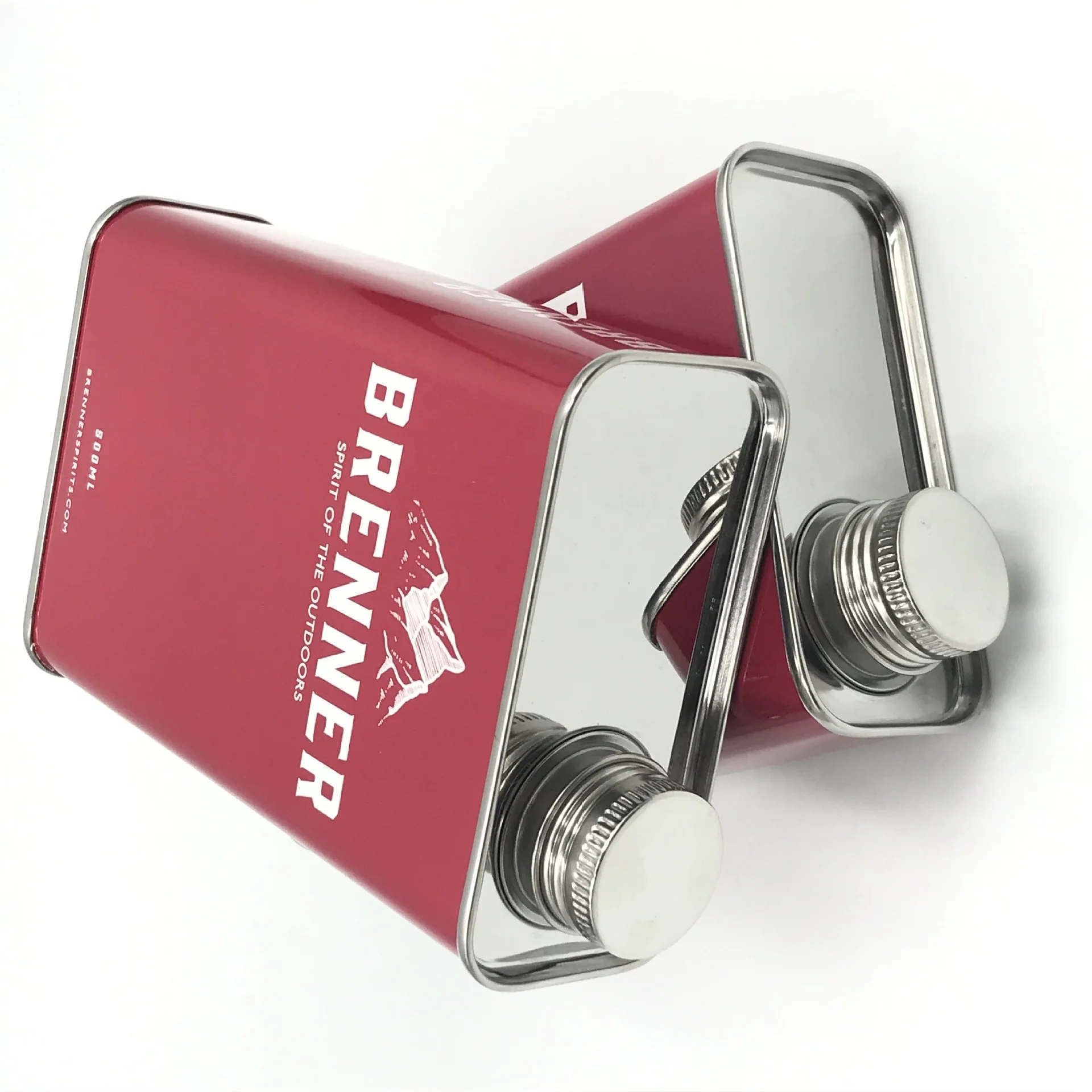 Factory Free Sample Rectangular Stainless Steel Can 500ml Capacity Tea Oil Beverage Soda Juice Vodka Wine Packaging Metal Cans