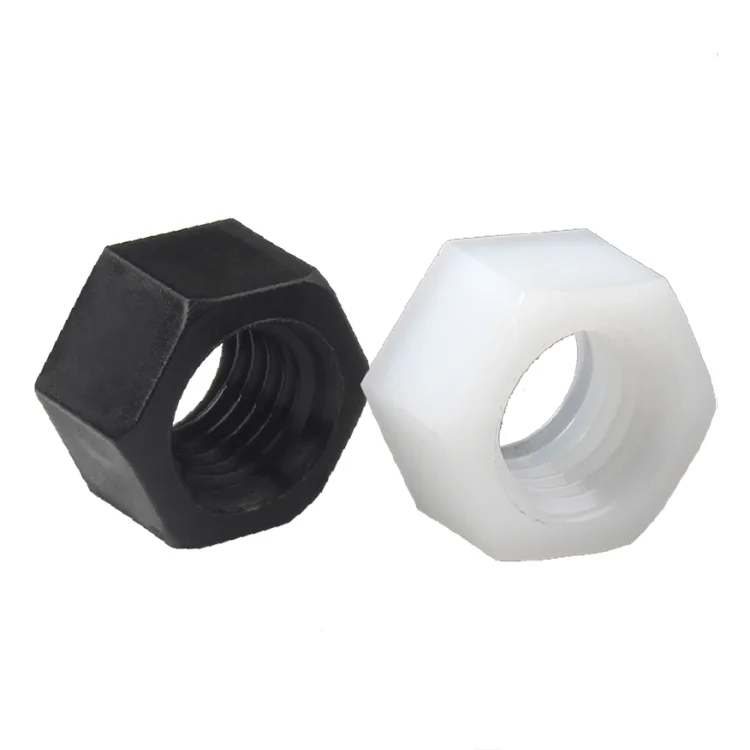 custom manufacturer plastic fastener m3 m4 m5 m6 BLACK PLASTIC NUTS white hex PA66 nylon nut