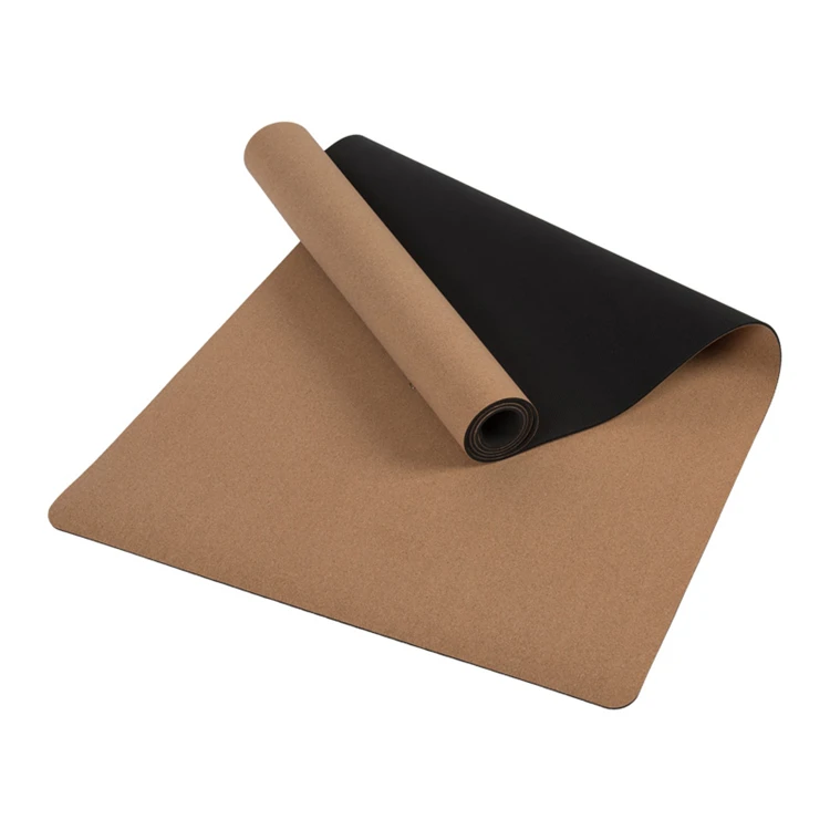 SHENGDE Reversible Sublimation Print Sport Fitness Pilates Mat Exercising Custom Logo 5mm Thick Cork Rubber Yoga Mat