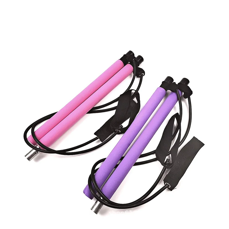 Hot Selling Yoga Multifunction Gym Workout Equipment Pilates Stick Bar with Resistance Bands for Toning Muscle, Leg and Butt