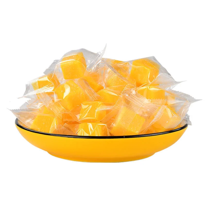 Hot selling  OEM bulk fudge fruit candy Square mango candy Mango cube candy