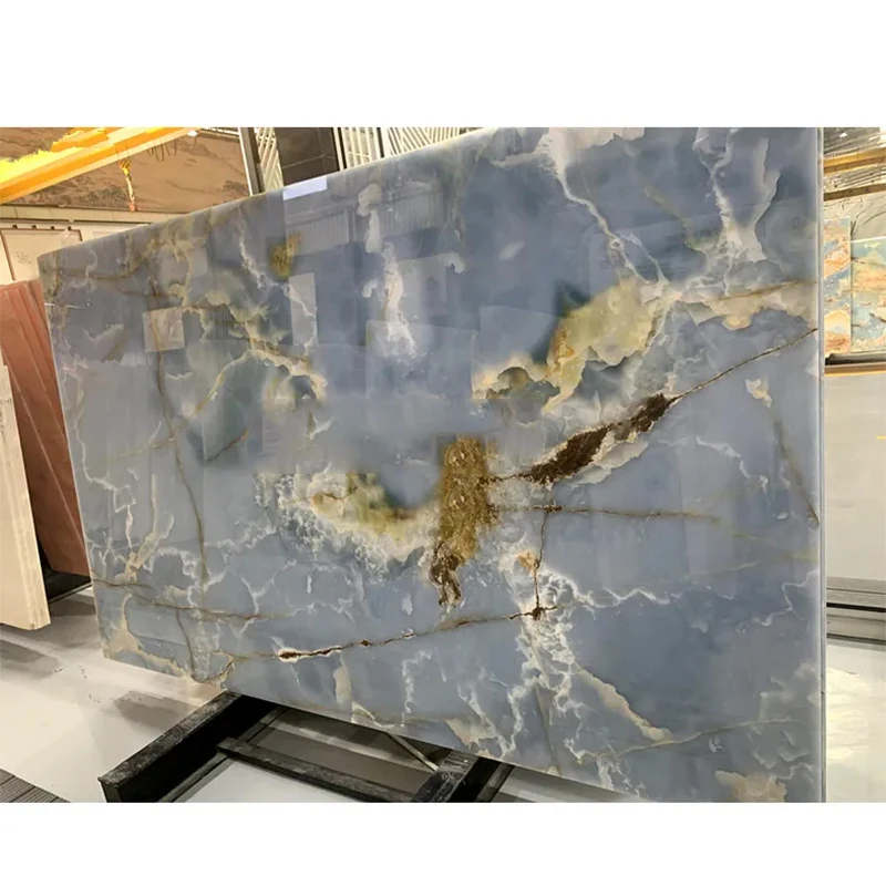 Blue Jade Onyx Marble Slab Modern Design Natural Stone for Bathroom Renovation Wholesale Counter Top Floor Tile Marble Price