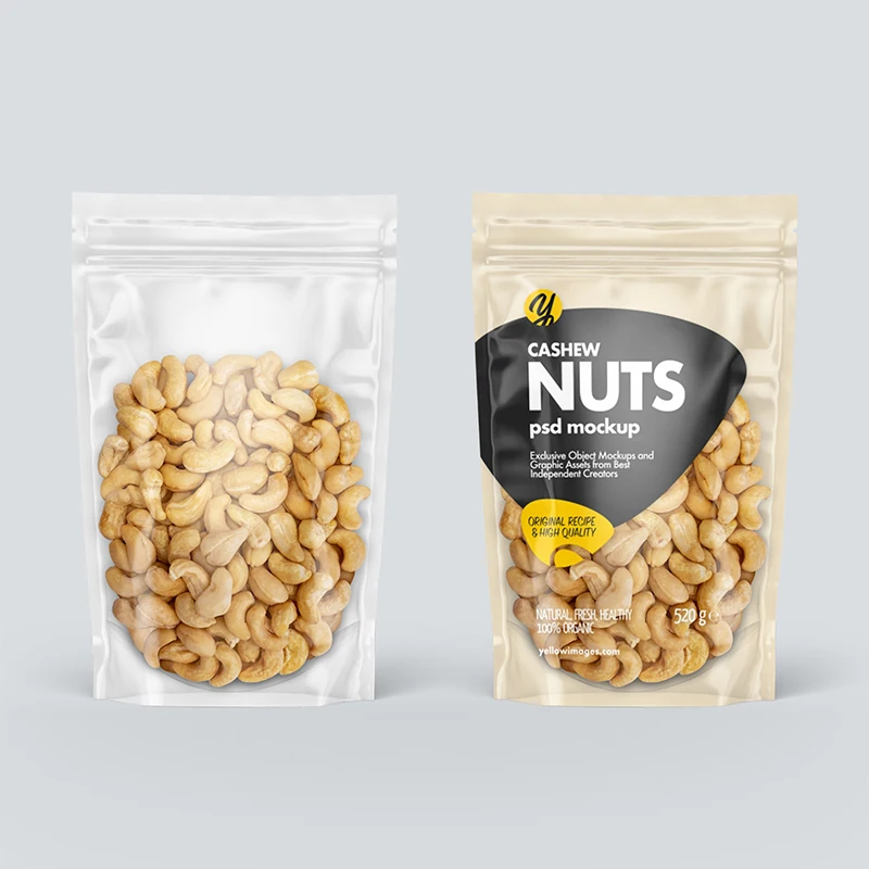 Environmental Friendly Custom Kraft Paper Flexible Packaging Kraft Coffee Ziplock Stand Up Pouch Bag