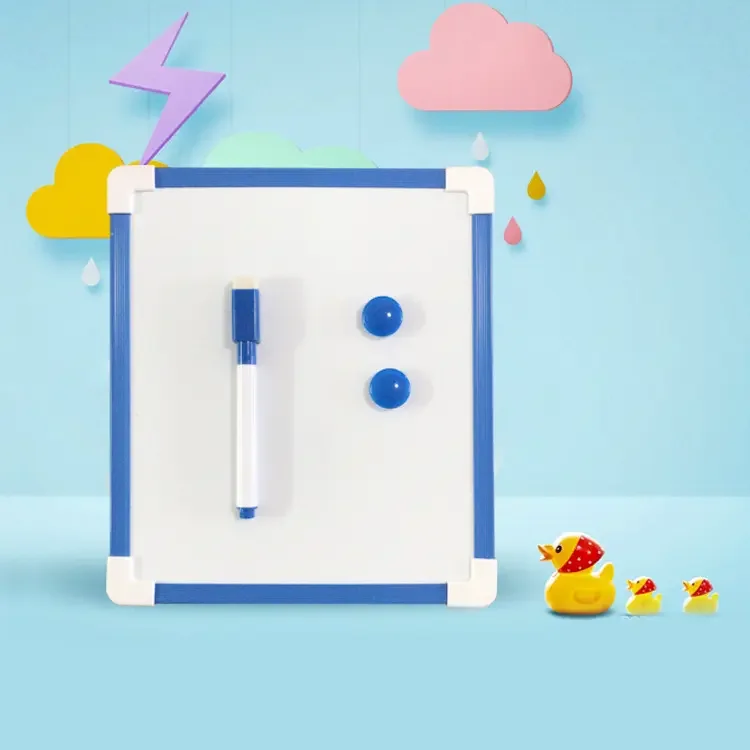 Colorful Plastic Frame Double Sided School Kids Custom Logo Small Size Portable Magnetic Mini Dry Erase Whiteboard
