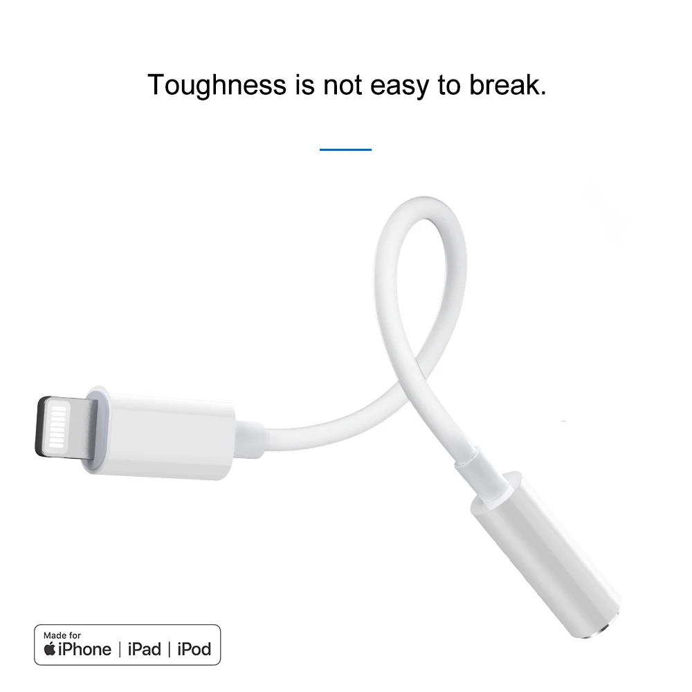 MFI lighting connector to 3.5mm audio jack cable 0.2m mini data cable For iPhone earphone Adapter