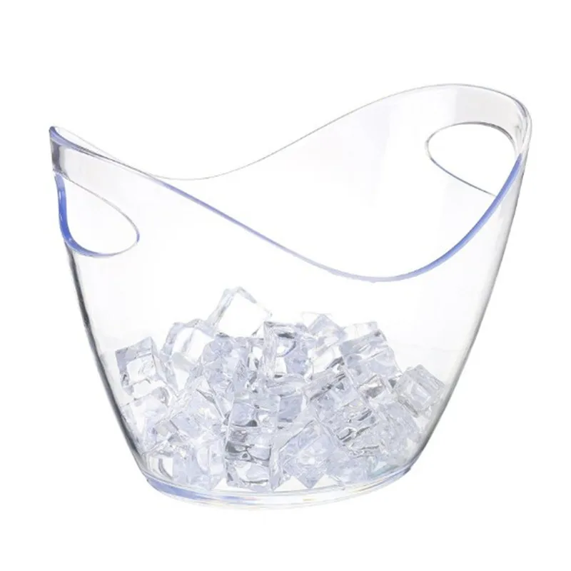 
high quality custom logo bar tub champagne 8l beer cooler acrylic ice bucket plastic 