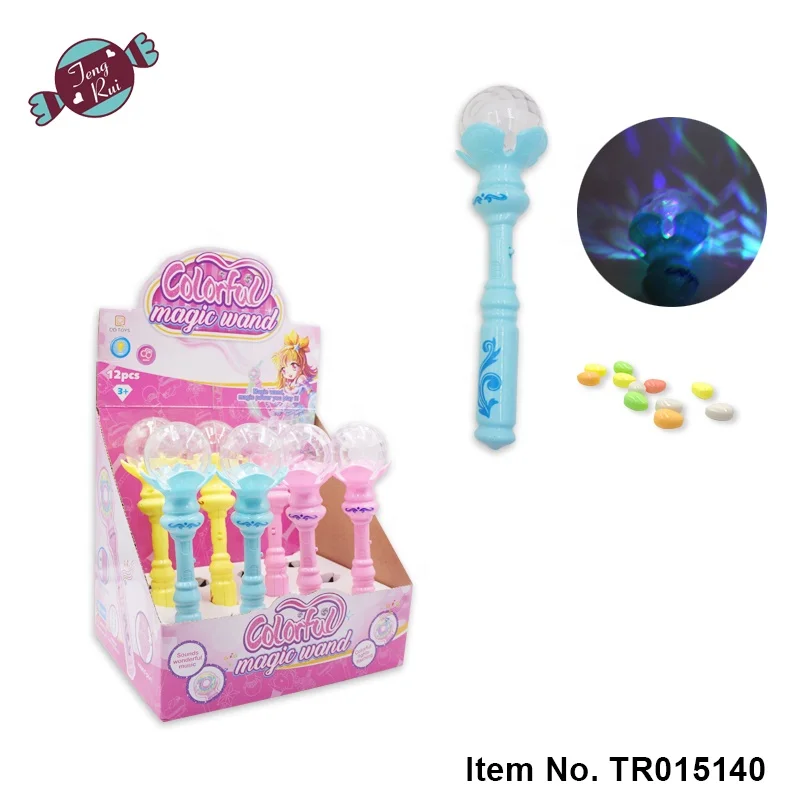 Tengrui Chenghai Factory Direct Wholesale New Colorful Magic Wand with Light and Music Novelty Candy Toys for Girls
