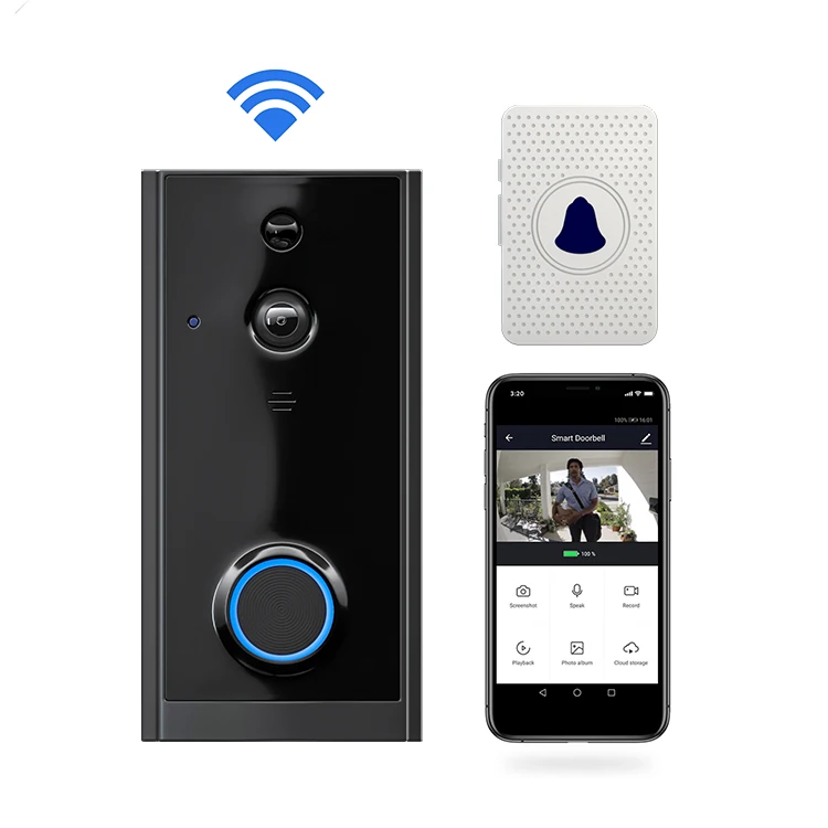 безопасности умный дверной звонок HD 1080P кольцо Wi-Fi включен видео беспроводной Wifi