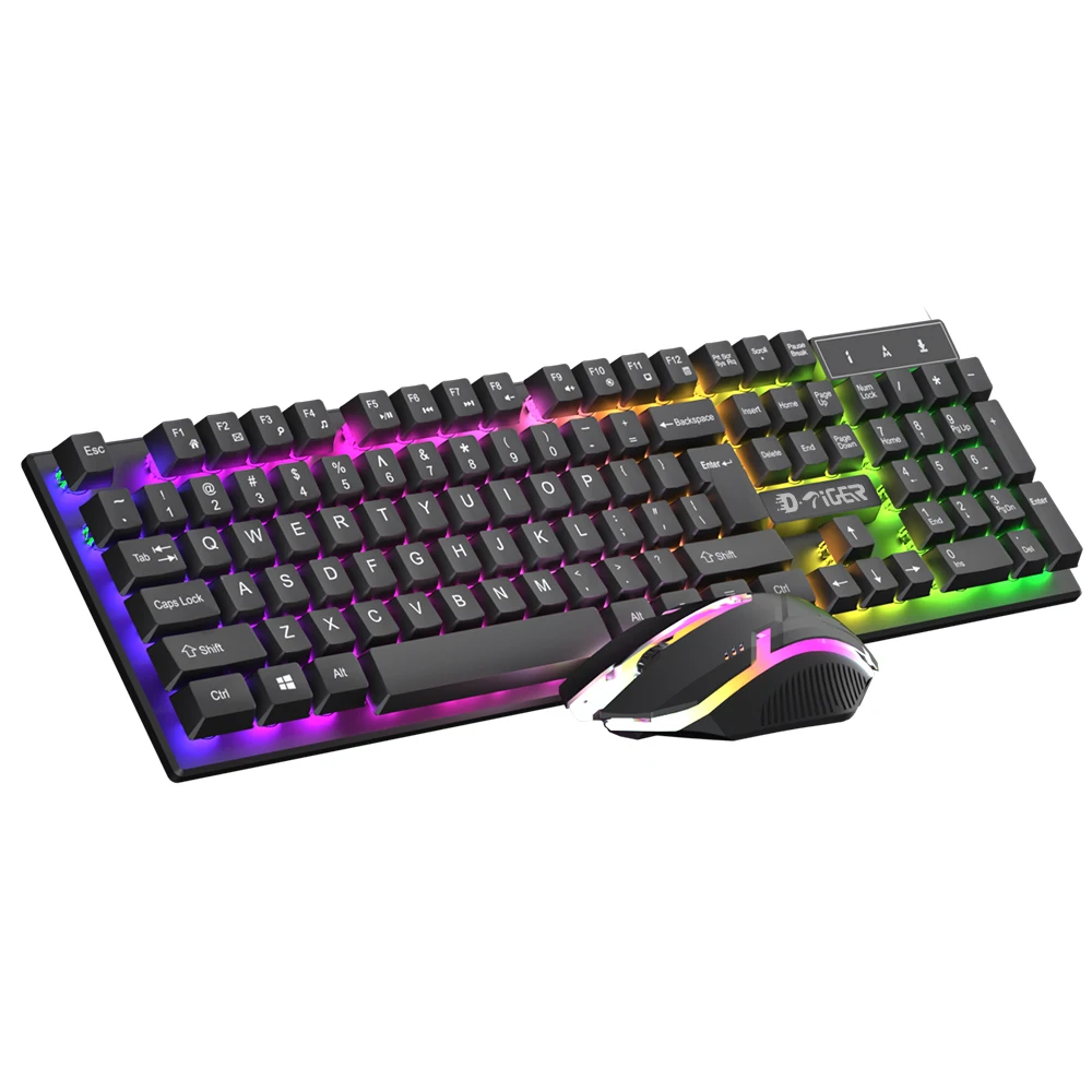 Недорогой набор от производителя игровой стол Проводная Rgb игровая подсветка цветная эргономичная светодиодная мышь и клавиатура