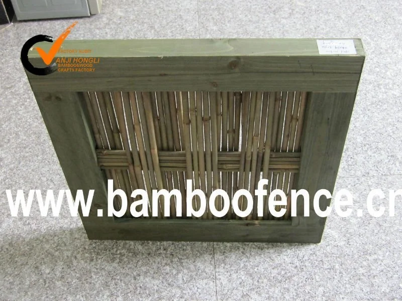 Wood framed bamboo fence natural eco-friendly screen anti-corrosion green diy garden fences post