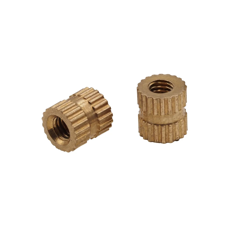Non-Standard Twill Inch American Screw Nut Embedded Knurled Hot Melt Injection Copper M4 Brass Nuts for Lathe Processing