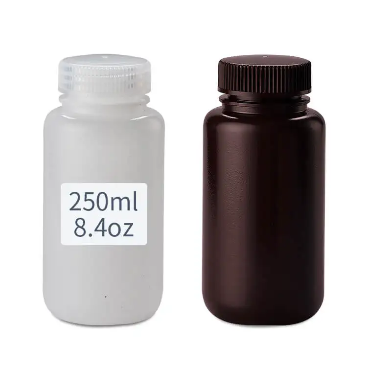 Лабораторные бутылки с широким горлышком 250 мл 8 4 унции HDPE/PP закрытием