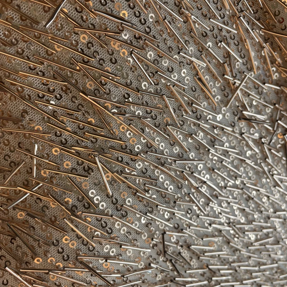 Hot Sale Custom  high quality 100%polyester mesh fringe sequin embroidery african lace fabrics for wedding 2024