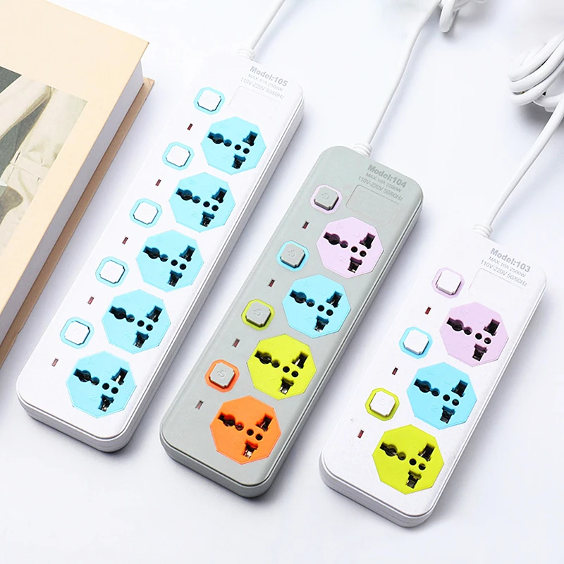 Cheap Price 3 4 5 Way Power Strip Electrical Universal Extension Wire Socket with Individual Switch for South East Countries