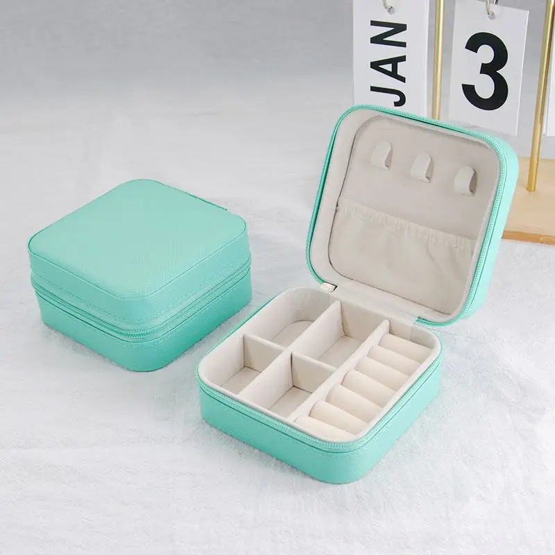 EverBright New 360 Degrees Rotation PU Leather Jewelry Box With Glass Window/Mirror Large Rotatable Jewelry Storage Display Box