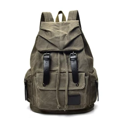 2020 fashion newest outdoor school rucksack waxed canvas waterproof hiking traveling backpack bag