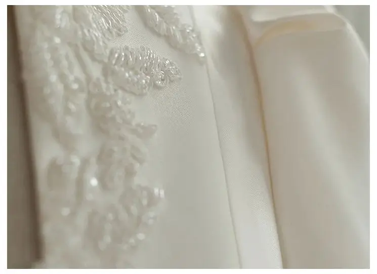 French Tulle Lace Fabric for Wedding Dress 2024 New Bride with Train Wedding Dresses Short Sleeve V-neck Satin Wedding Dresses