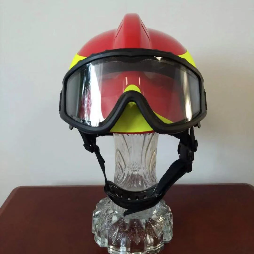 firefighter rescue helmet with safety goggles