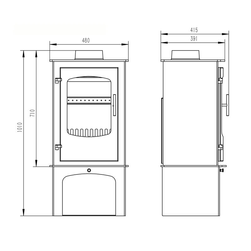 2024 High Quality Factory Modern Indoor Cold Rolled Steel Adjustable Freestanding Stove Wood Burning Stove