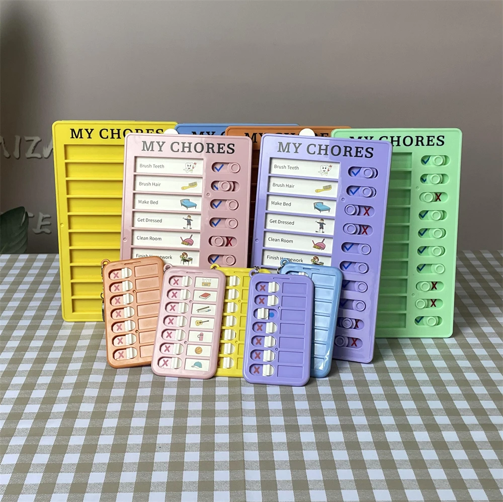School stationary organizer punch card plastic board creative plan form check list daily planner teaching baby self discipline