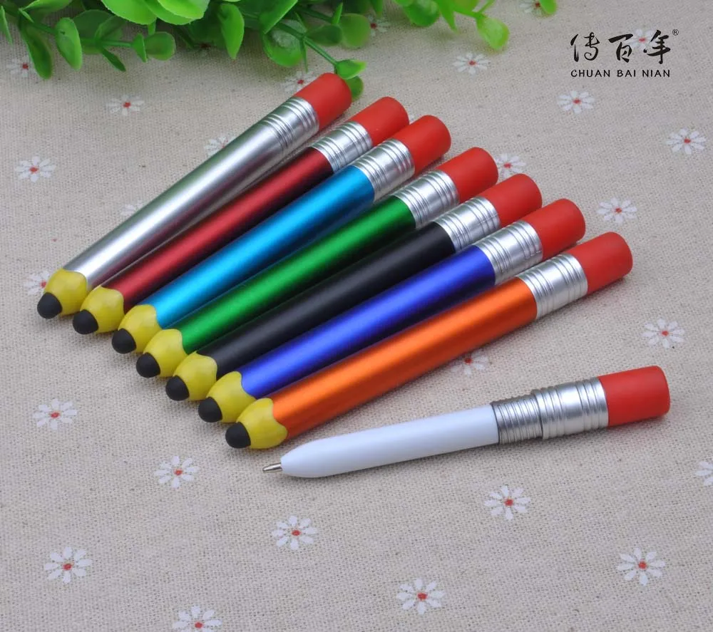 2024 high quality novelty design pencil shape stylus pen with eraser