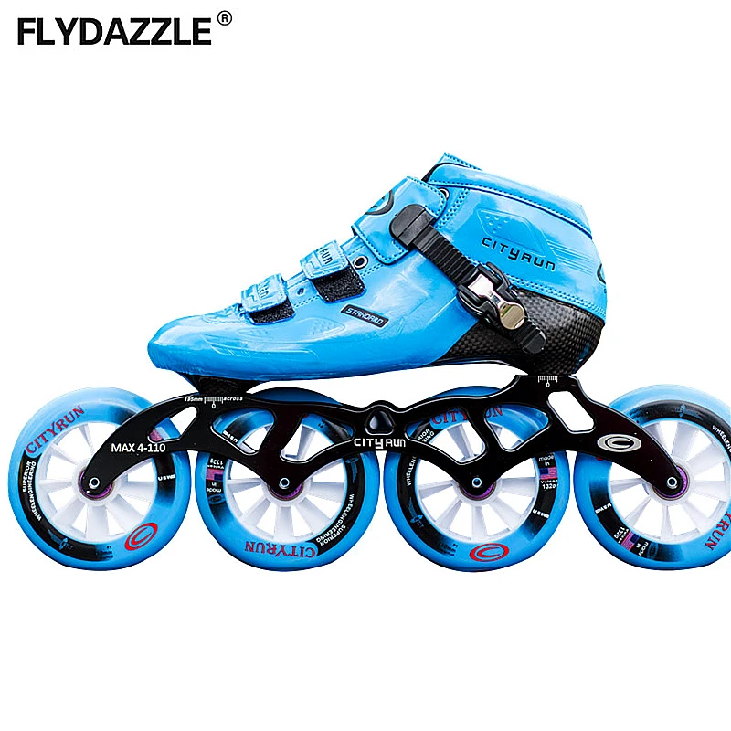 Carbon fiber racing roller shoes 4 100mm 110mm wheels inline speed skates