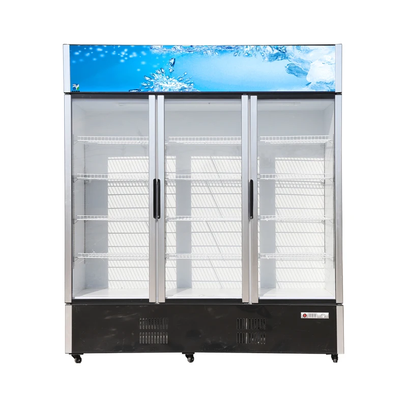 Modern Fashion Bar Hotel Bar Supermarket Vertical Glass Door Refrigerated Multi-deck Beverage Cold Drink Cabinets