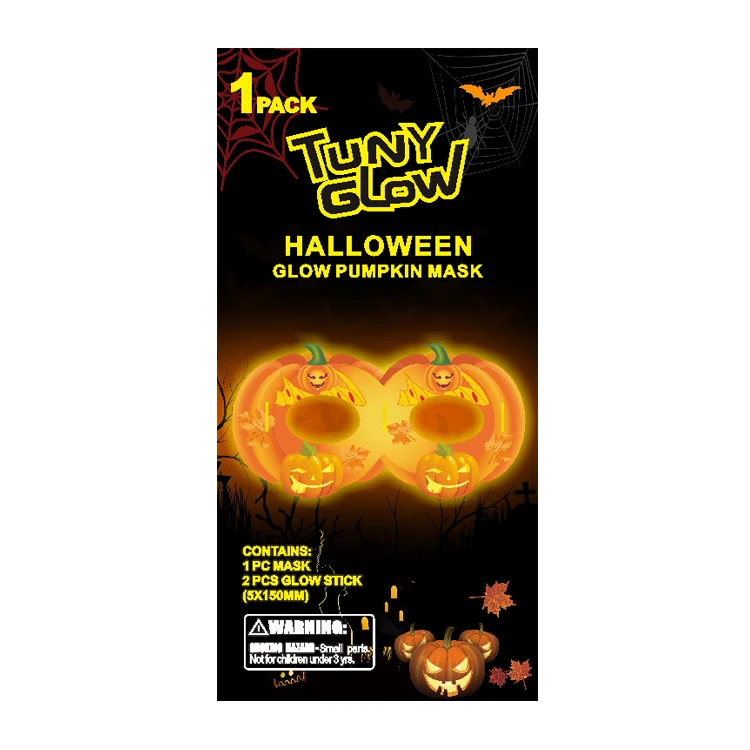 Neon light up toys kids adults concerts 2020 new party decoration pumpkin glow stick eye mask mask for Halloween party