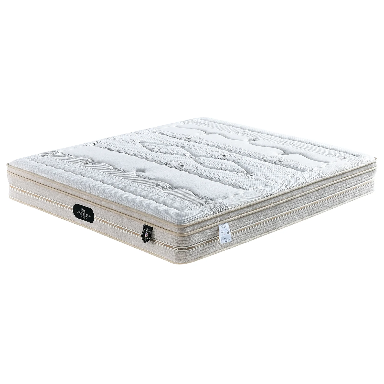 Euro top modern hotel bed pocket coil spring mattress king rolling mattress hotel thick foam individual mattrsses for sleeping