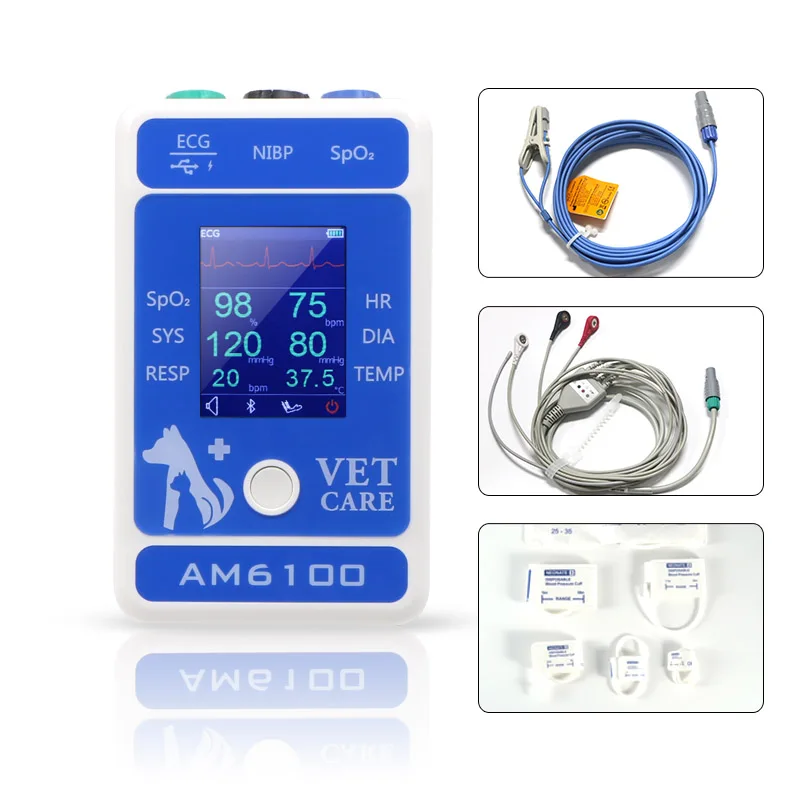 AM6100 Portable Multiparameter Vet Medical Veterinary Accessories Patient Monitor