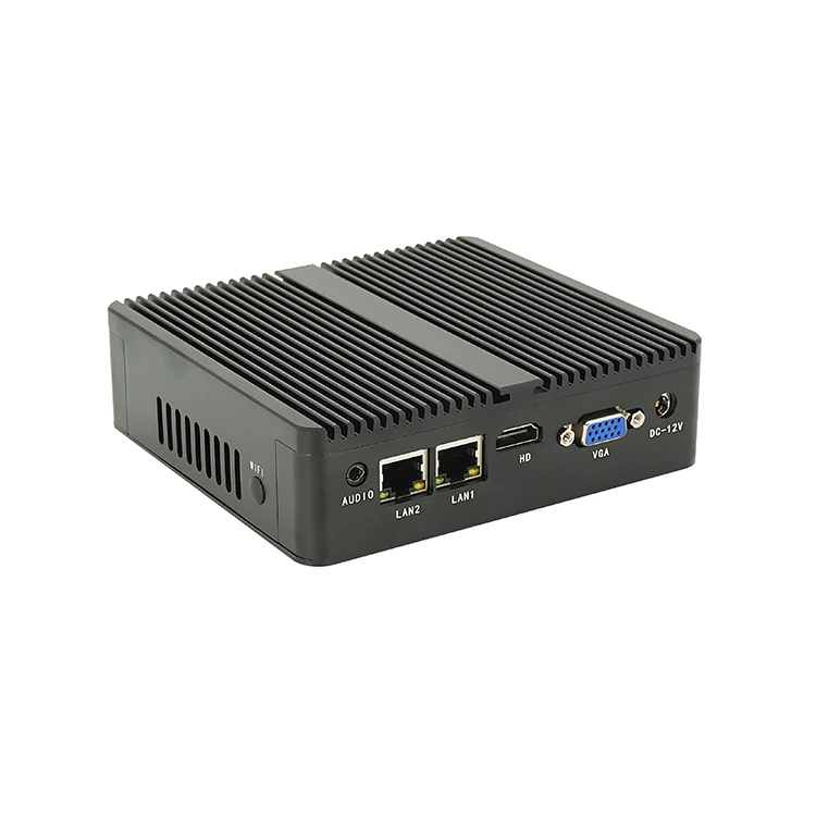 Factory Wholesale Thin Client Fanless Mini PC with DDR3 Dual Lan Dual Com Port Dual Display Micro Desktop Computer