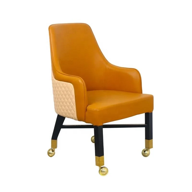 Bar Chair Luxury VIP Baccarat Comfortable Armchair Padded Seat Embroidery Logo Adjustable Poker Gaming Casino Chair With Rolls
