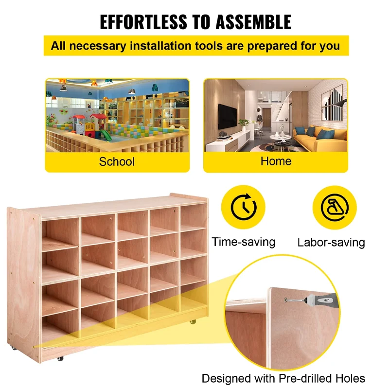 TOP Kindergarten And School Furniture Wooden Toy Storage Box Cabinets Organizing Educational Tools And Classroom Materials