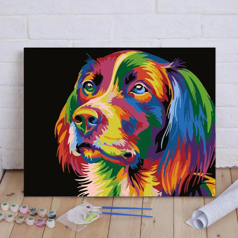 Wholesale Modern Customized Home Decoration Diy Animal Wall Oil Painting By Numbers On Canvas 40X50