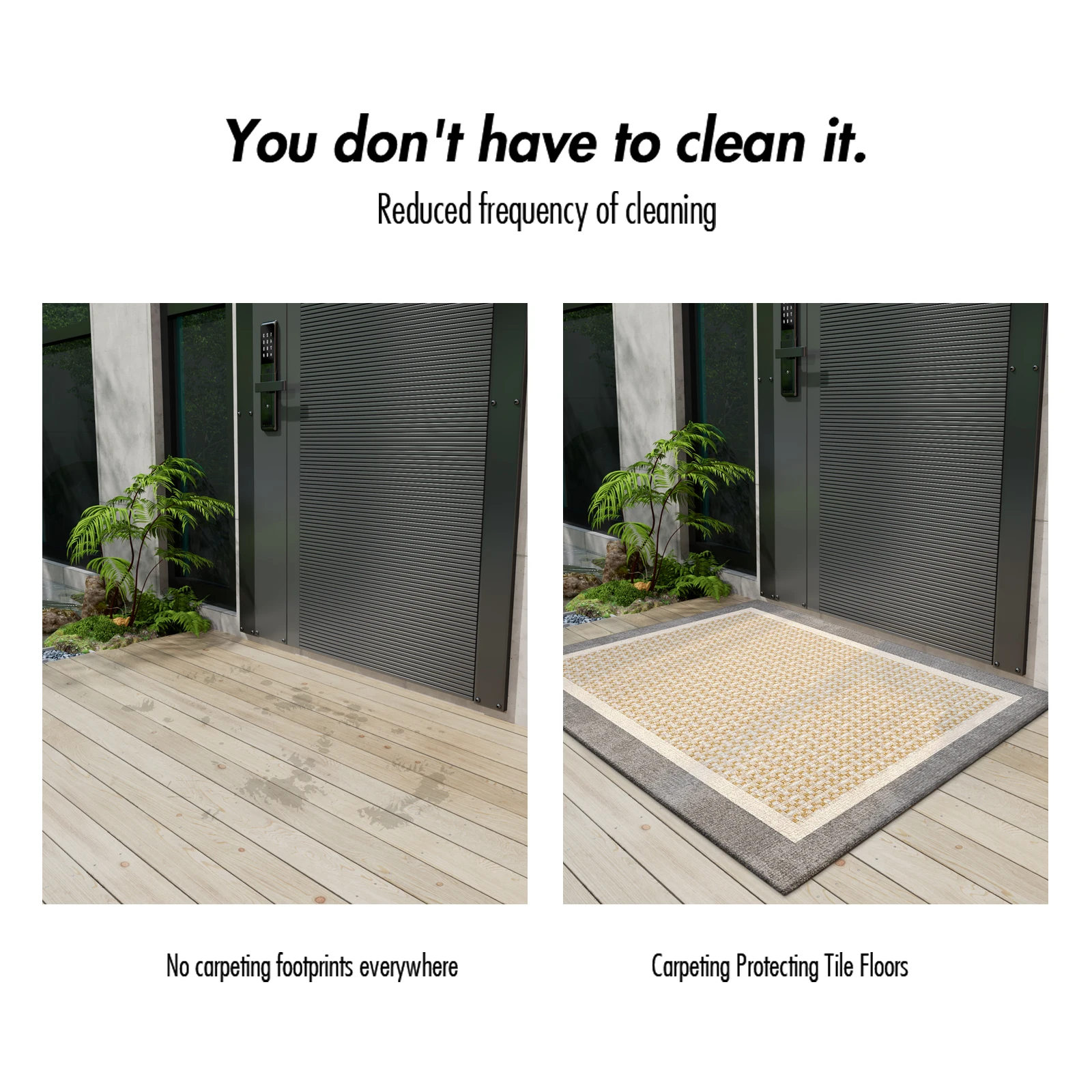 Machine washable vacuuming polyester carpets rug foot doormats interior entrance floor anti-slip indoor door mat for home