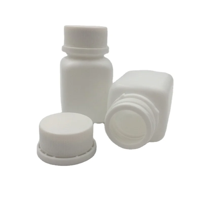 30ml HDPE Plastic pocket white square medicine bottle/container with tamper proof cap, pill bottle for medicine Pill Pharmacial