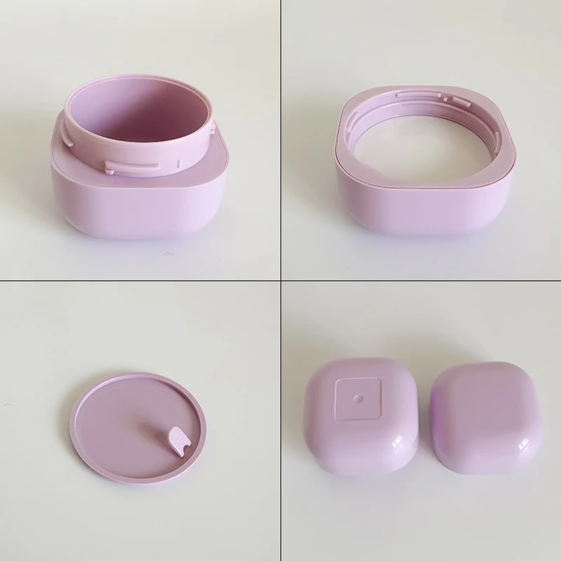 pp Cream Lip Mask Containers Double Wall 50g 1oz square Colored Blue Green Purple pink Cosmetic Jars