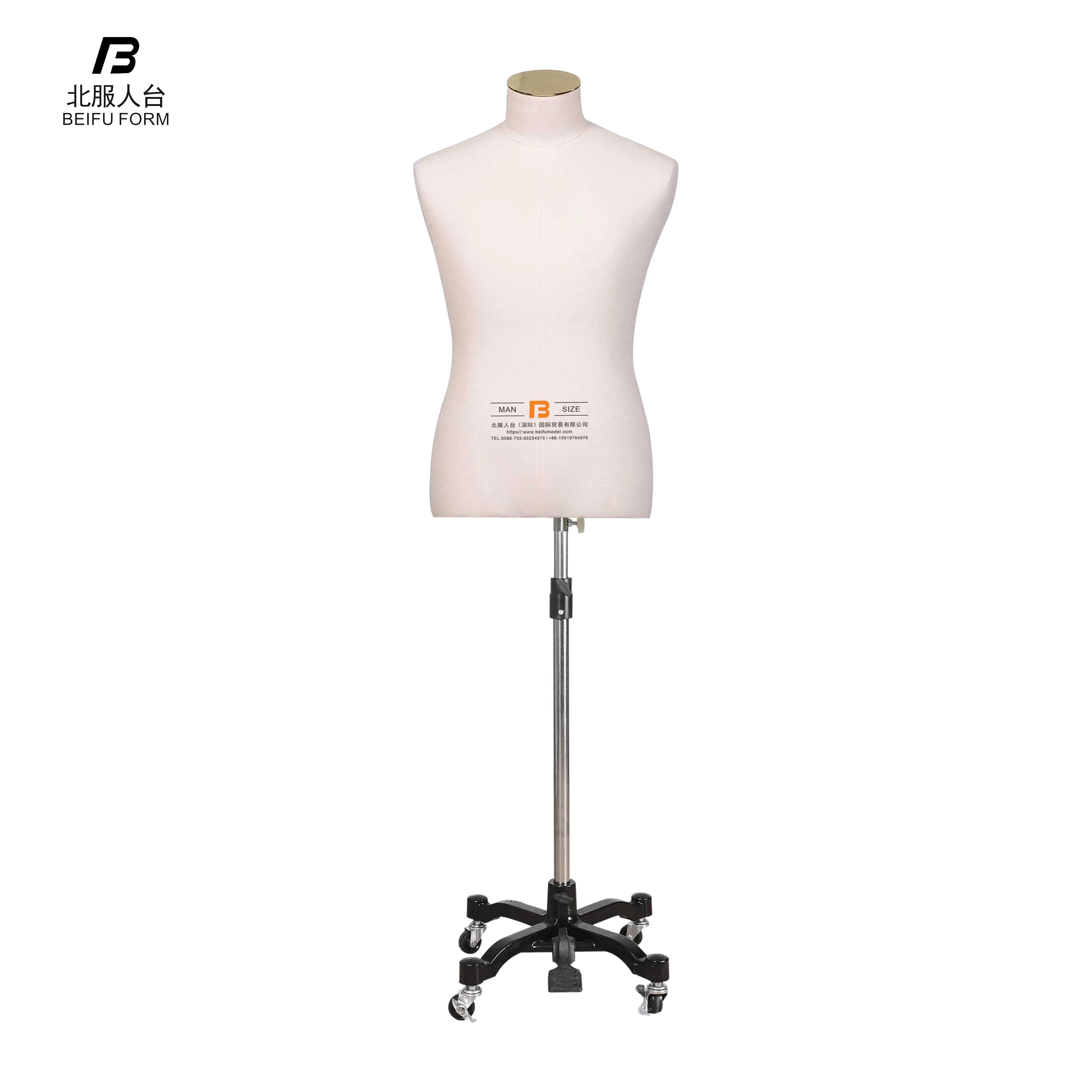 Beifuform half body uniform male dummy CN size mannequin for tailoring high quality dress form with base dummy can pin