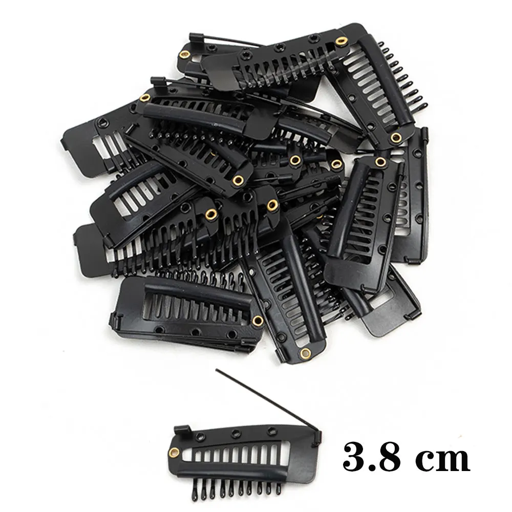 Hair Extension Snap BB Clips with safety Pin for Wig Weft Salon Grip Metal Ten teeth Beret Top hat antiskid Clip