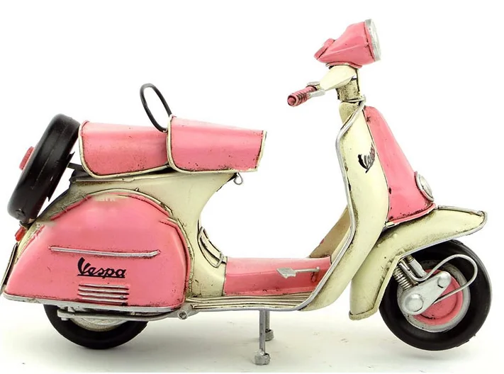 Handmade Motorcycle Antique distressed crafts VESPA scooter simulation model home furnishing decoration