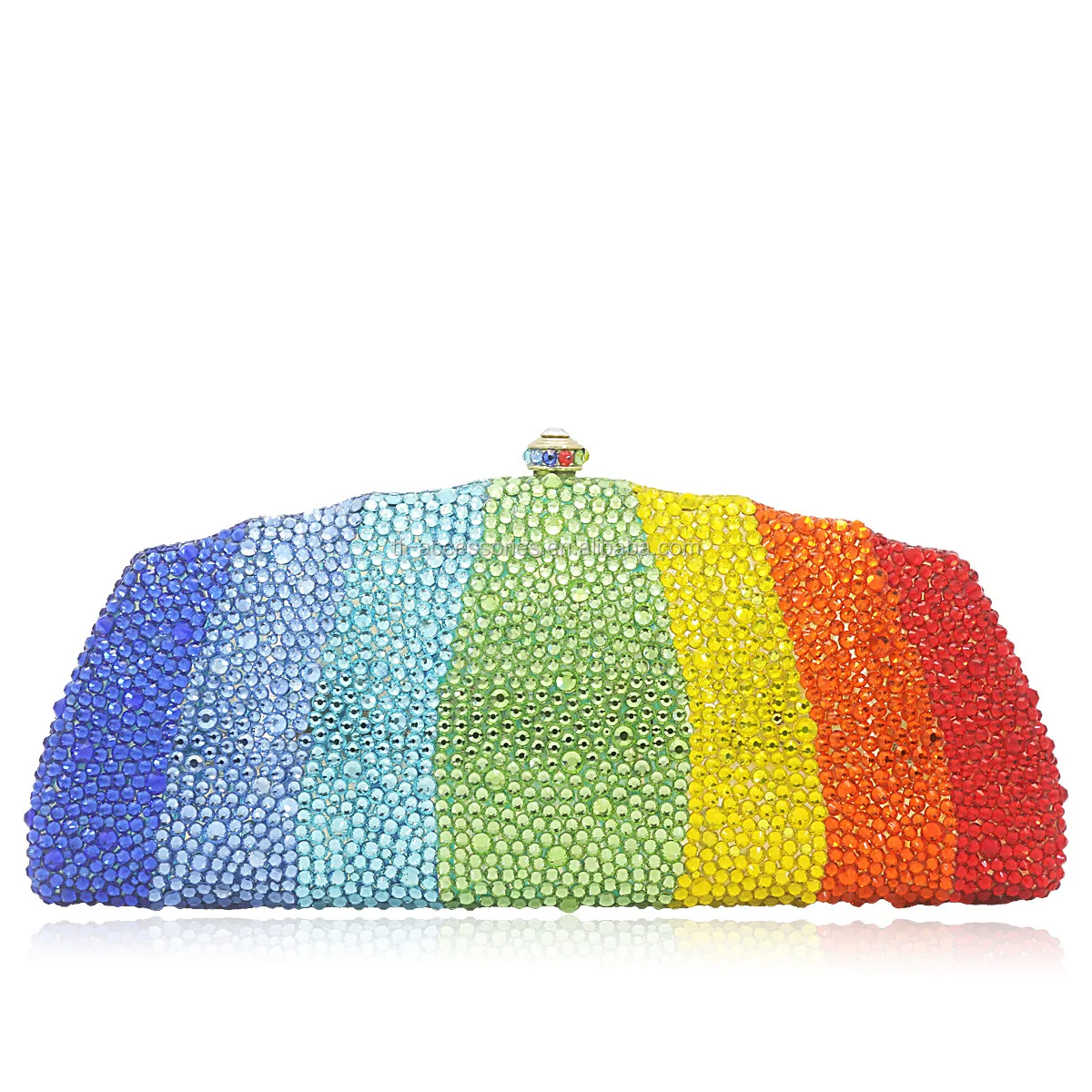 
Diamond Crystal Rhinestone Rainbow Clutch Ladies Party Bridal Banquet Evening Clutches/ 