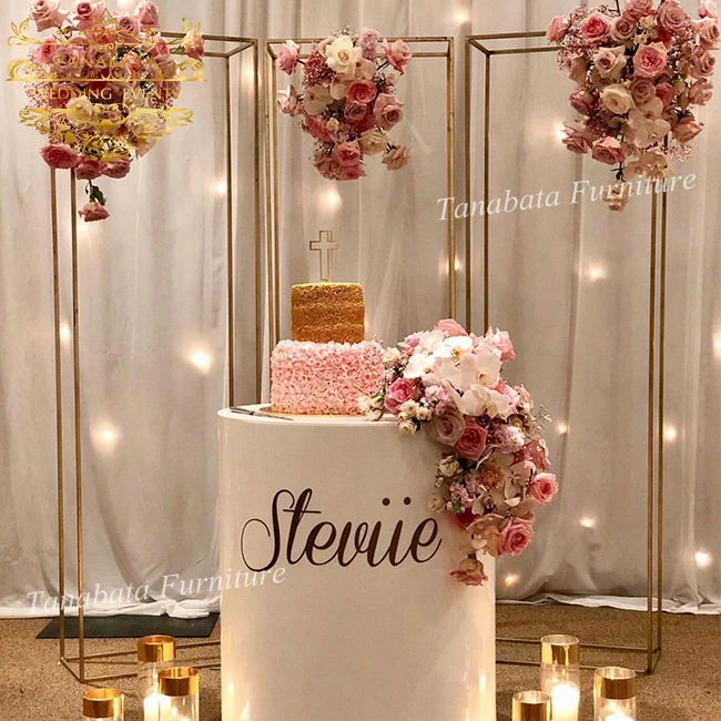 Modern decorative metal frame glass top flower stand designs