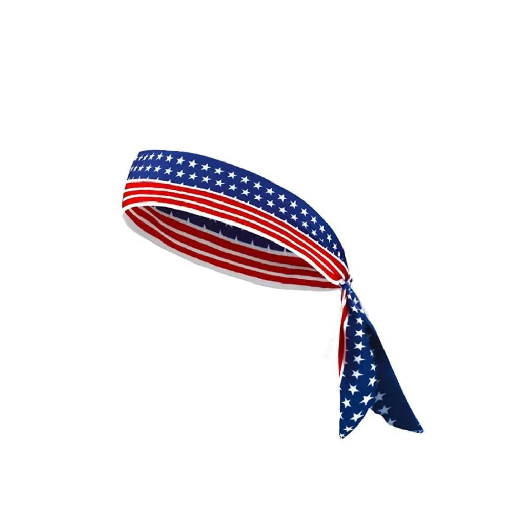 Red Blue White Stripe Stars US Independence Day Headbands USA Campaign Headpieces Printed American Flag Headband For Women Men