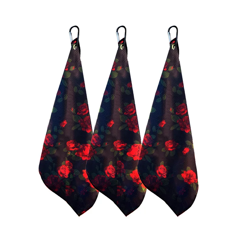 Comfortable Custom Print Or Embroidery Logo Soft Microfiber Waffle Weave Golf Towel With Multiple Color