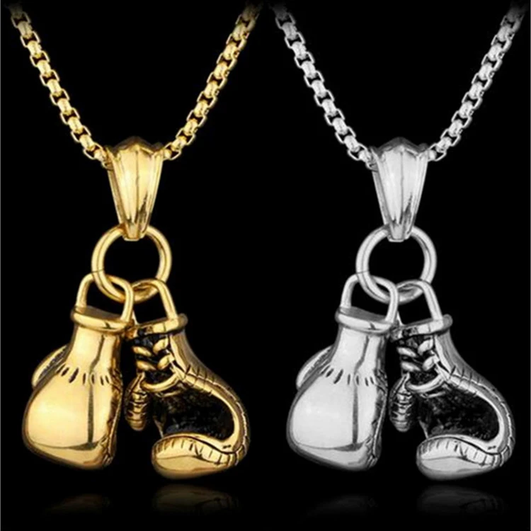 Fashion Mini Boxing Pendant Necklace Fitness Jewelry for Men Boys Gift