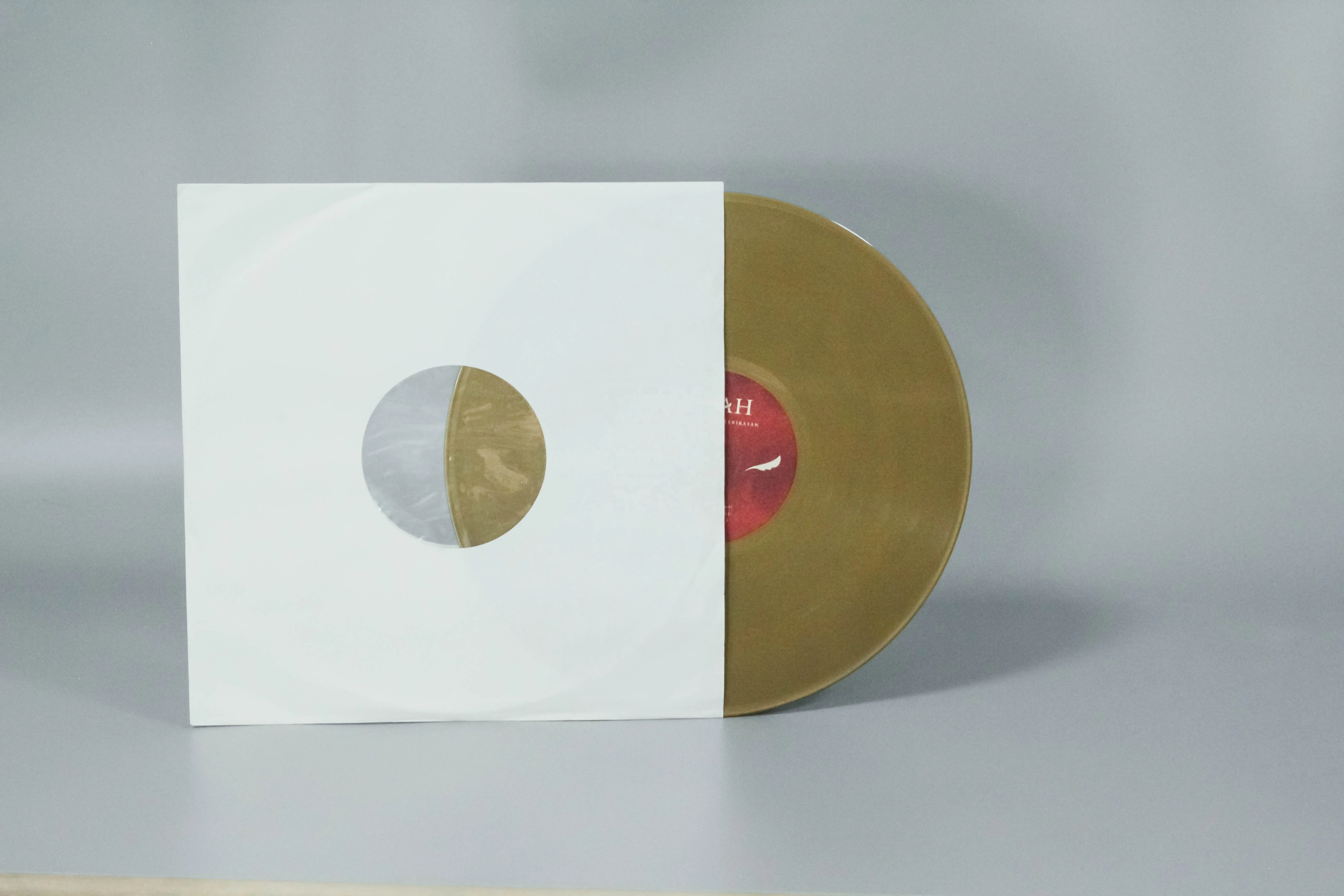 Пустая Золотая виниловая пластина золотые пластины прессование винилового диска с белым рукавом