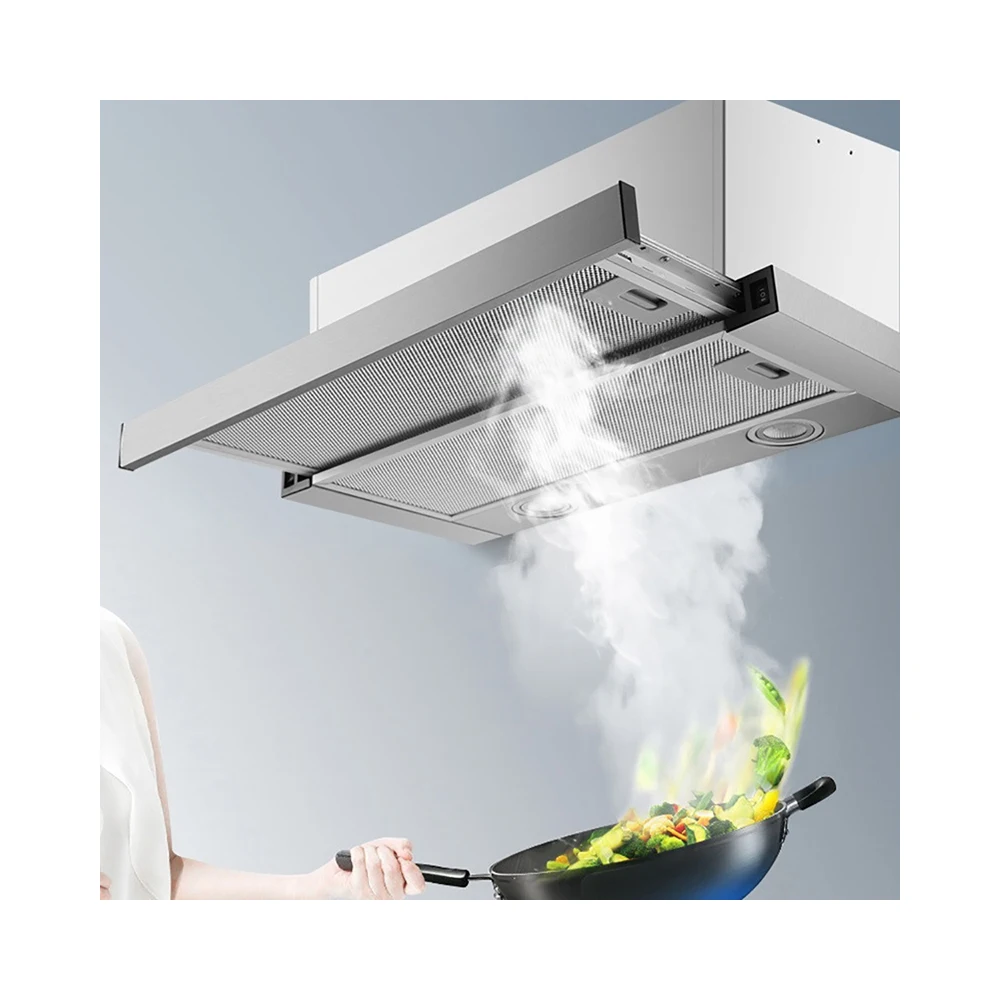 60cm Kitchen Extractor Built in Pull Out Telescopic Cooker Hoods Stainless Steel Under Cabinet Slim Range Hood