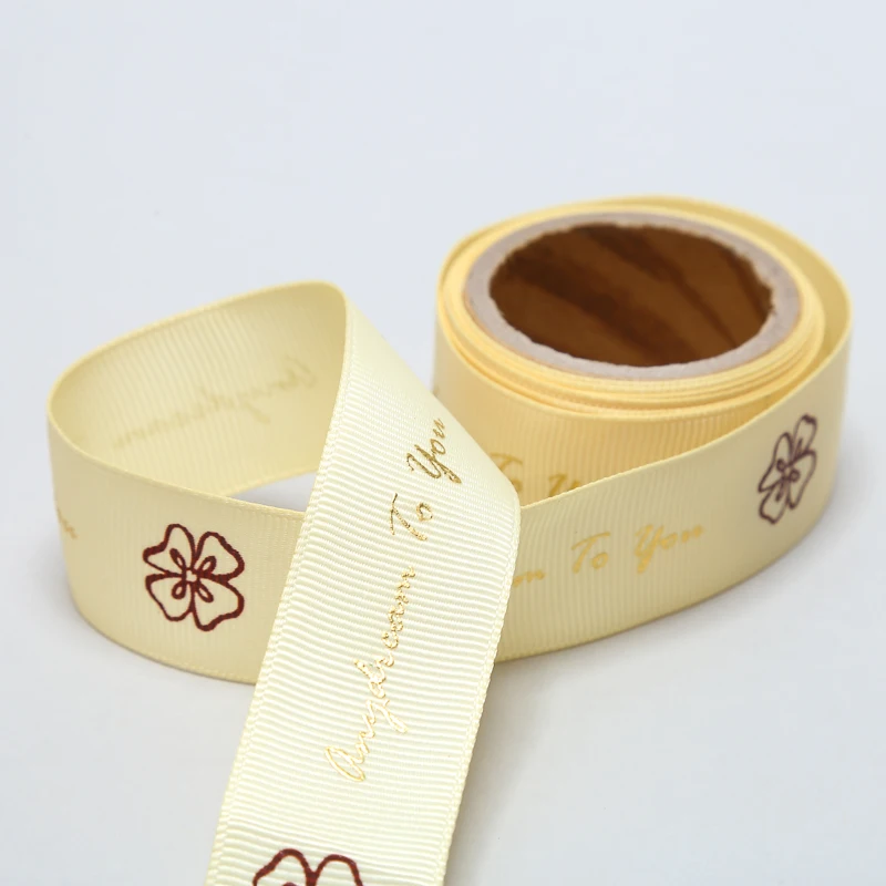 Customized ribbon custom ribbon with logo printed grosgrain ribbon satin colors decorative Christmas gift packing for box