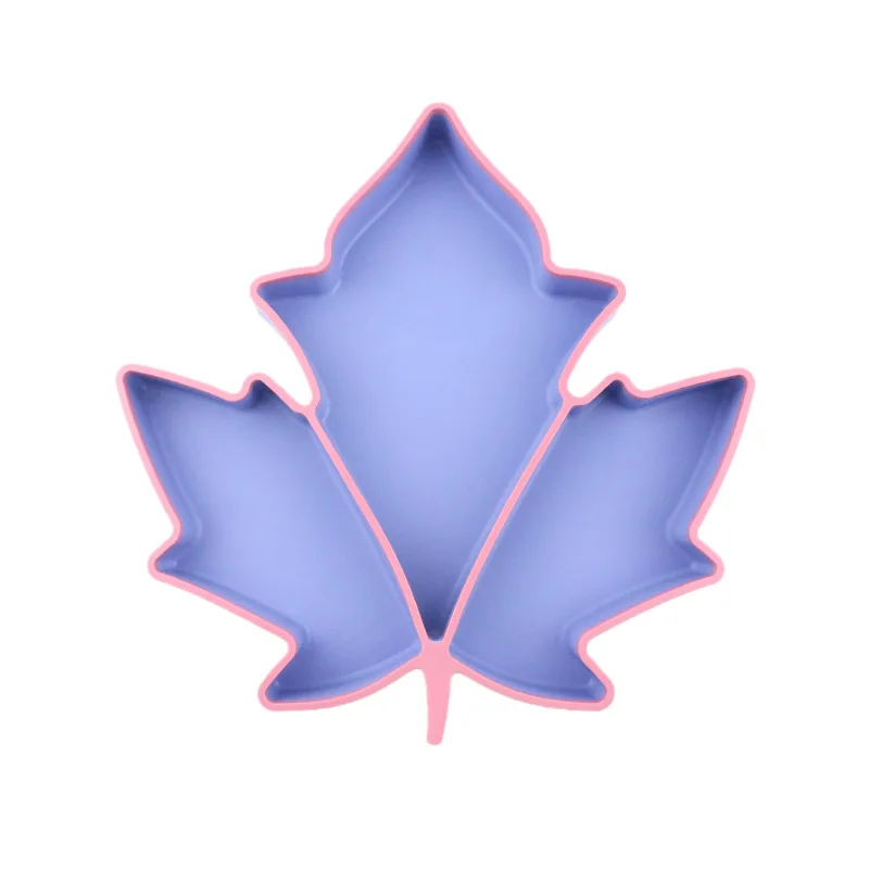 Новая стильная силиконовая разделенная обеденная тарелка с Кленовым листом чаша на присоске посуда для малышей